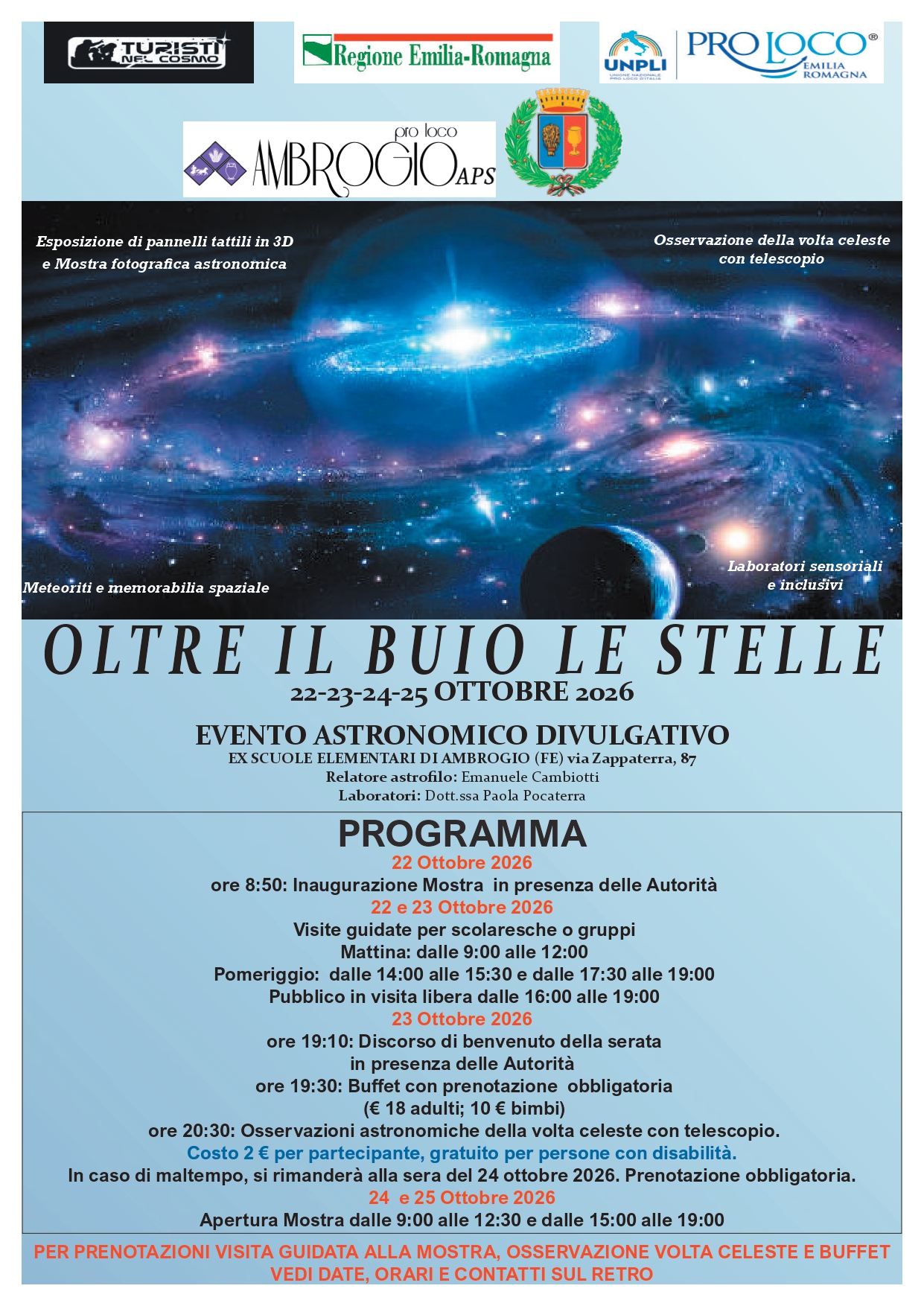 Volantino OLTRE IL BUIO LE STELLE